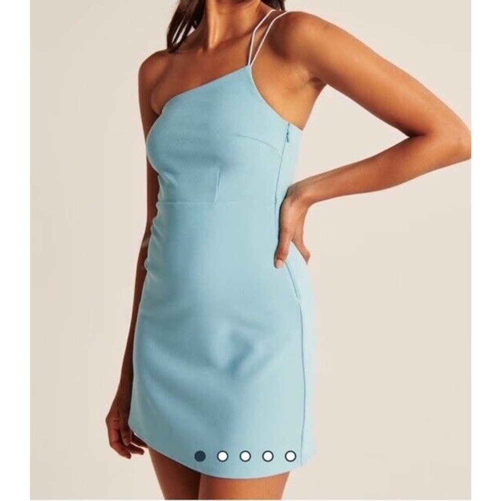 Abercrombie & Fitch Women Sz XS Blue One Shoulder Mini Dress With Shorts NEW